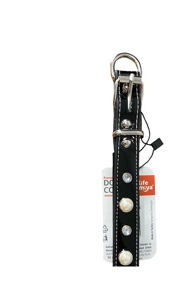 Glipet طوق مدعم باللؤلؤ الأسود مقاس 2x40 سم