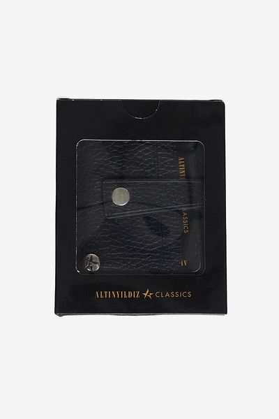 ALTINYILDIZ CLASSICS Ανδρικό πορτοφόλι μαύρο 100% γνήσιο δέρμα
