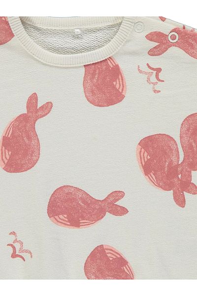 Babies Design Store Whale Patterned Girl's Top and Bottom Set
