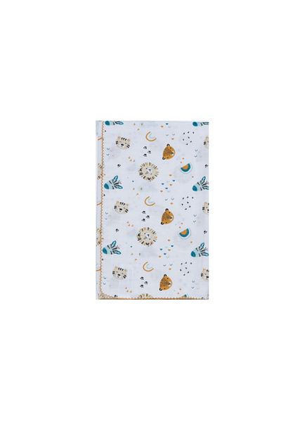 Miniworld Multi-Purpose Animal World Patterned Muslin Blanket with Embroidery Detail 80*90
