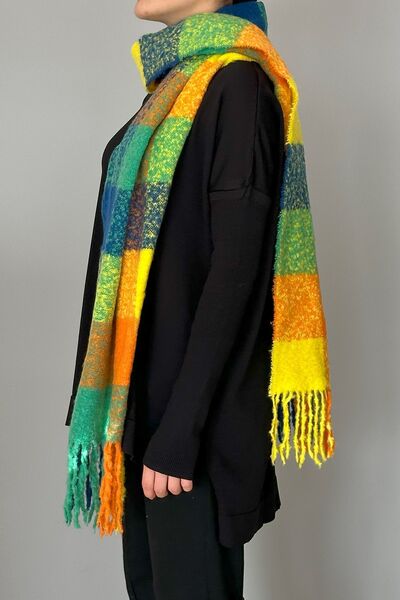 REMSA Φούντες Boucle Weft Σάλι 45X200 cm 1292 Πορτοκαλί