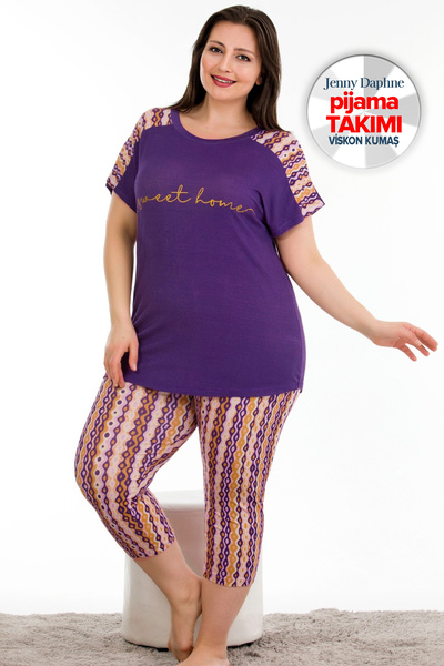 Jenny Daphne Σετ πιτζάμες Capri με κοντό μανίκι από ύφασμα βισκόζης Lady-10671
