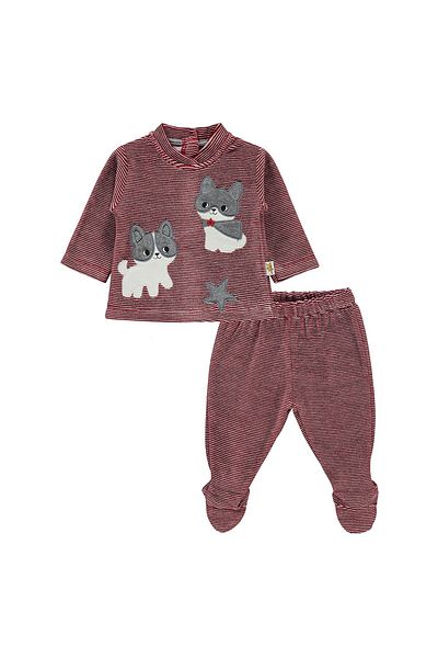 Minidamla Mini Damla Velvet Cat 2-Piece Baby Set 44925