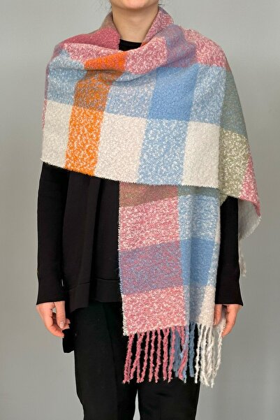 REMSA شال بوكل مزين بشراشيب مقاس 42 × 205 سم 1292 وردي