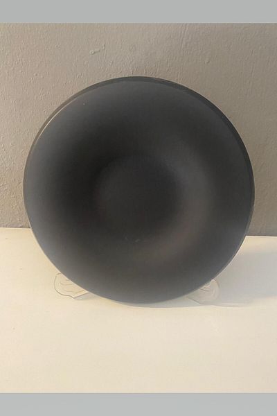 Kütahya Porselen 20 cm Matte Black Flat Plate Set of 2