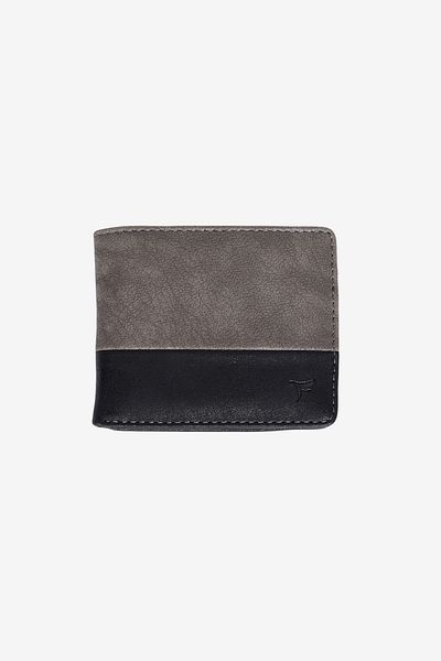 AC&Co / Altınyıldız Classics Herren-Geldbörse in Anthrazit-Schwarz mit Geschenkbox und Kartenfach