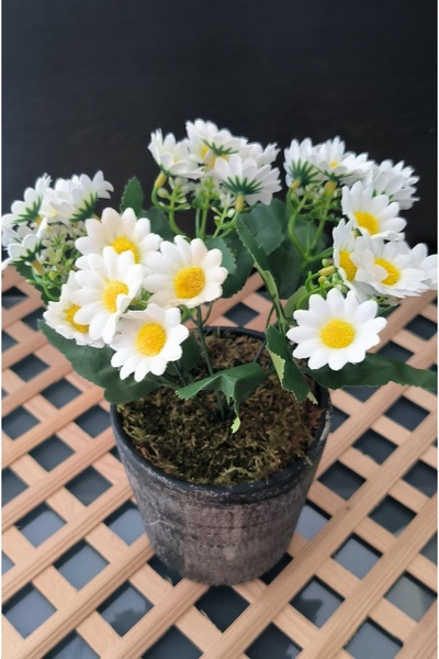 RUZGARCİCEK Rüzgar Aranjament floral artificial cu 5 ramuri de margarete în g...