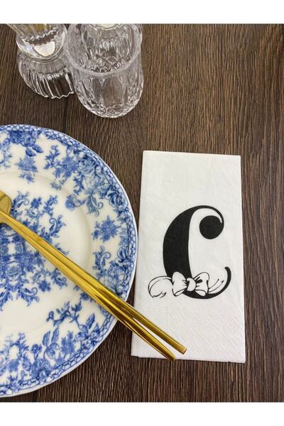 busrasdesign Letter C Presentation Napkin 16 Pieces