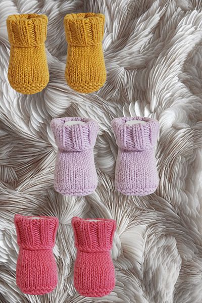 EFFE Pack of 3 Cotton Knitted Booties