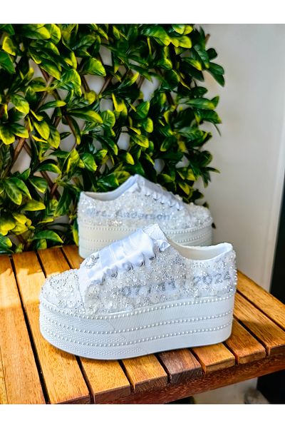 Ayakkabı Tutkusu Stilo ® Lace White Bridal Shoes Fashionable and comfortable Platform Heels Extreme comfortable high Heels