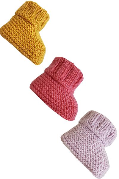 EFFE Pack of 3 Cotton Knitted Booties