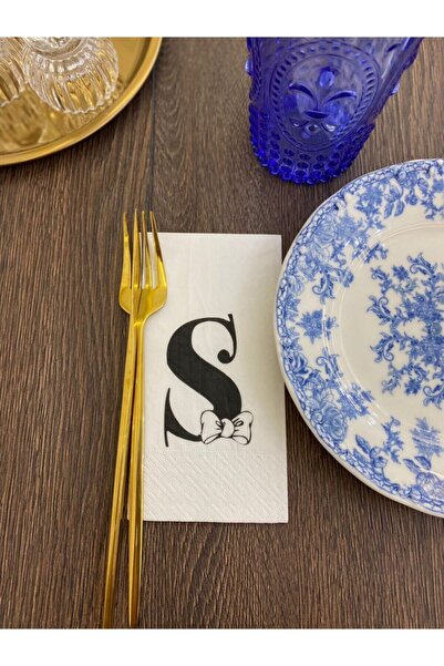 busrasdesign Letter S Presentation Napkin 16 Pieces