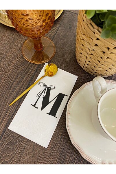 busrasdesign M Harfi Sunum Peçetesi 16'lı