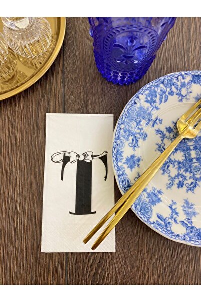 busrasdesign منديل عرض حرف T 16 قطعة