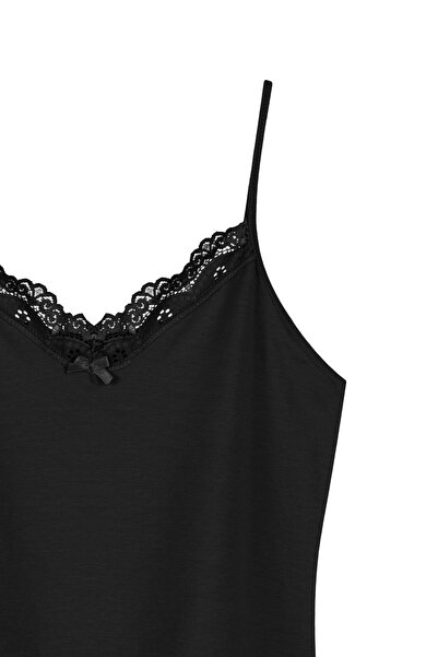 HNX Cotton Collar Lace Thin Strap Women's Tank Top