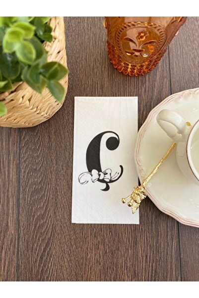 busrasdesign Letter C Presentation Napkin 16 Pieces
