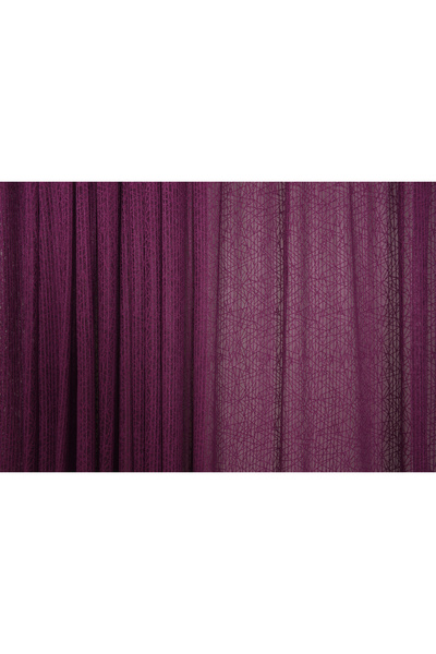 AKÇA TEKSTİL STRIPED MODEL PURPLE COLOR SINGLE WING Ready planted Pleated Background Curtain 300*260 cm