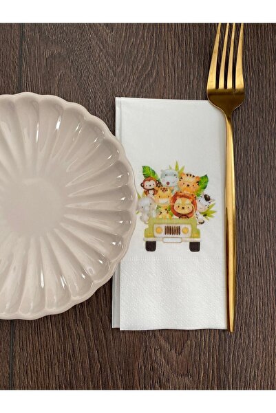 busrasdesign مجموعة مناديل سفاري مطبوعة مكونة من 16 منديل