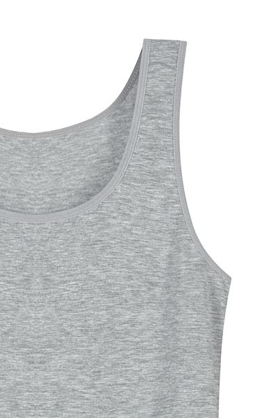 HNX Gray Cotton Large Size Thick Strap Women's Tank Top
