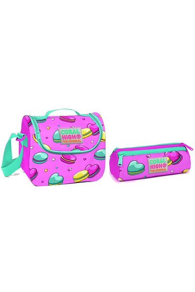 Coral High Set de nutriție și suport pentru stilou pentru fete Pink Cookies
