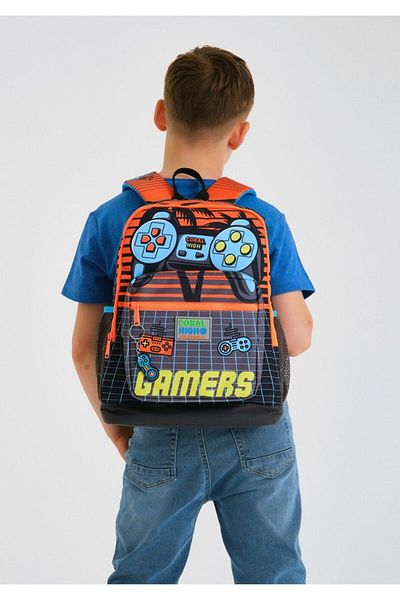 Coral High Orange Gamers Primary School Backpack and Pen Holder Set