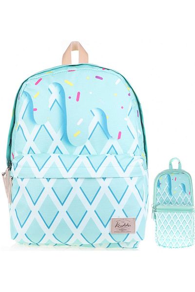KAUKKO Set rucsac și pix pentru școală cu înghețată de mentă - Fată