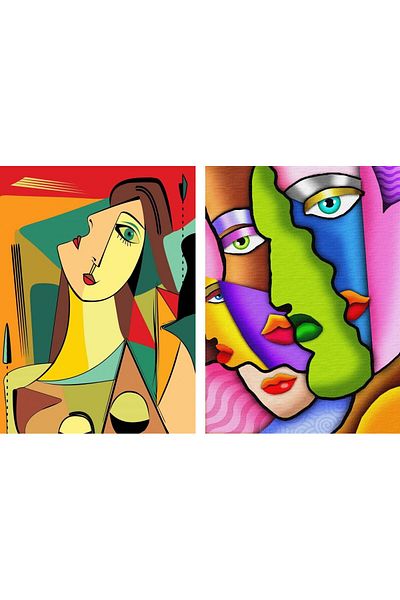 Nova Puzzle 2x1000 Piece Cubist Portrait And Abstract Faces Puzzle Set