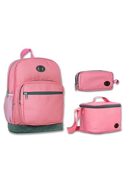 ÜMİT ÇANTA Cennec Four Compartment Pink Primary School Backpack Set - Girl