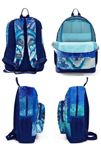 Coral High Set rucsac și pix pentru școala primară Blue Wolf