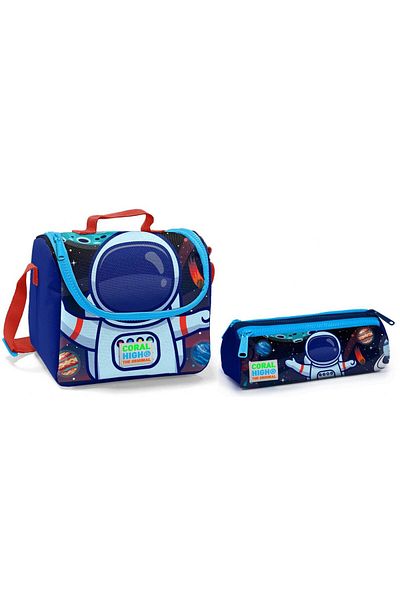 Coral High Astronaut Boy's Lunchbox and Pen Holder Set - Thermo