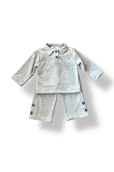 Zebra UNISEX CHARM-FREE BOTTOM TOP SET WITH COLLAR AND LEGDETAIL