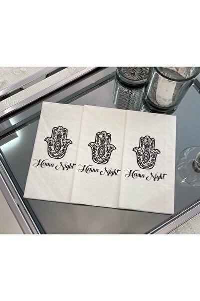 busrasdesign Henna Night Baskılı Nişan Peçetesi 16'lı