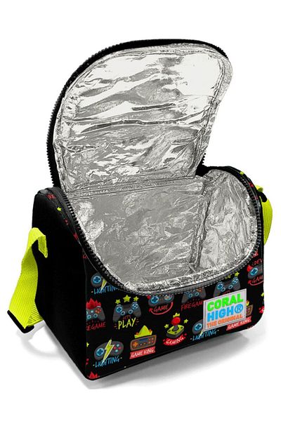 Coral High Black Yellow Game Over Lunchbox pentru băieți - izolat termic