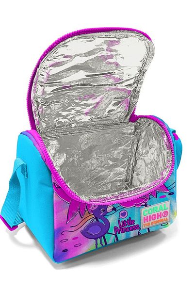 Coral High Cutie de prânz pentru școala primară pentru fete - Flamingos albastru roz - izolată