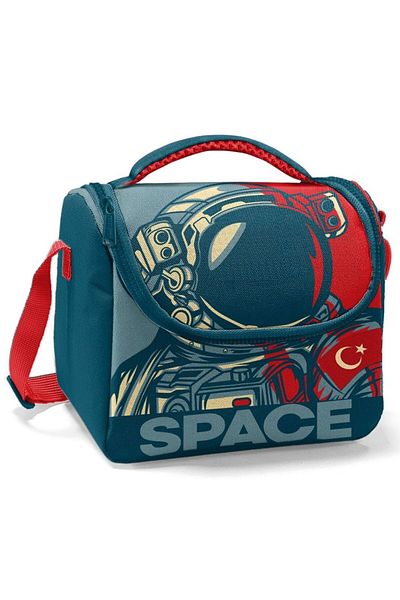 Coral High Geantă de prânz și picnic pentru băieți cu imprimeu astronaut verde