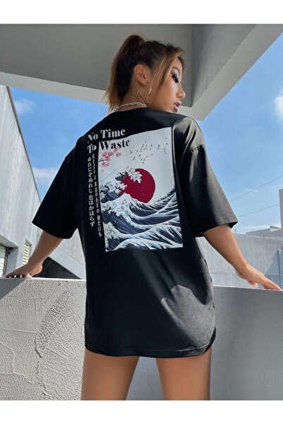 Adrift Γυναικείο μπλουζάκι γιαπωνέζικο εμπριμέ στην πλάτη