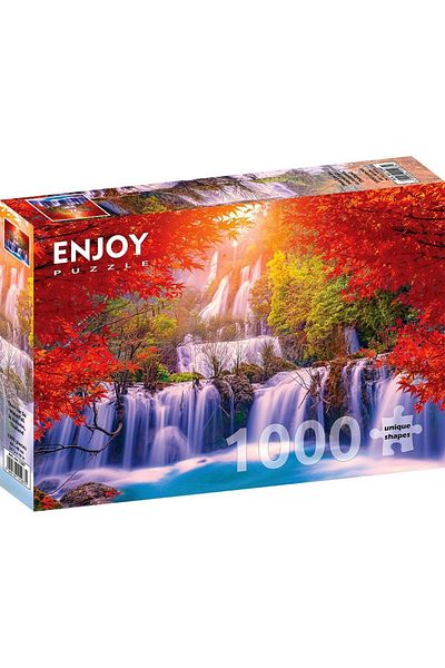 Enjoy Puzzle استمتع بألغاز شلال مياه الخشب التايلاندية في الخريف المكونة من 1000 قطعة