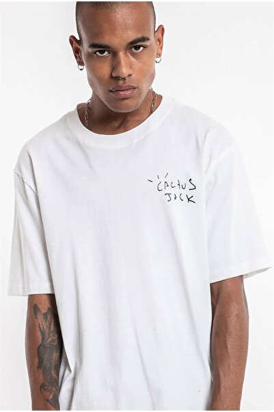 Tarzsokak Бяла тениска Cactus Oversize