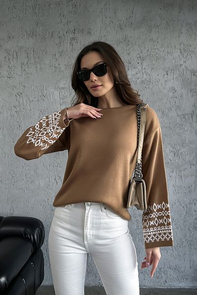 Nosia Pulover tricotat cu mânecă lungă cu design cu mâneci