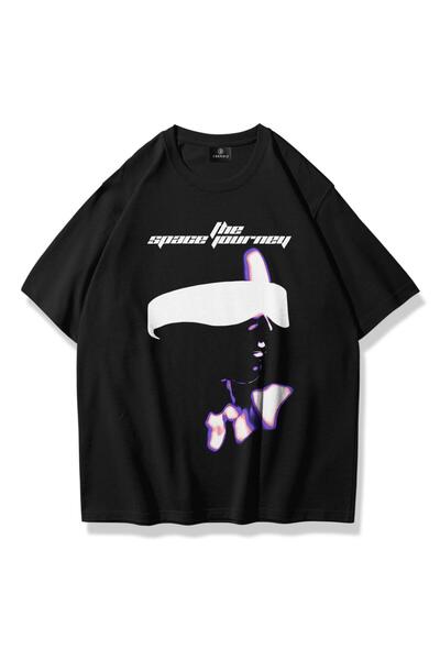 Tarzsokak Tricou unisex Space Journey negru