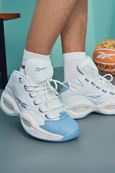 Reebok Qustıon Mid Denver Nuggets Allen Iverson Real Leather Men's Basketball Shoes