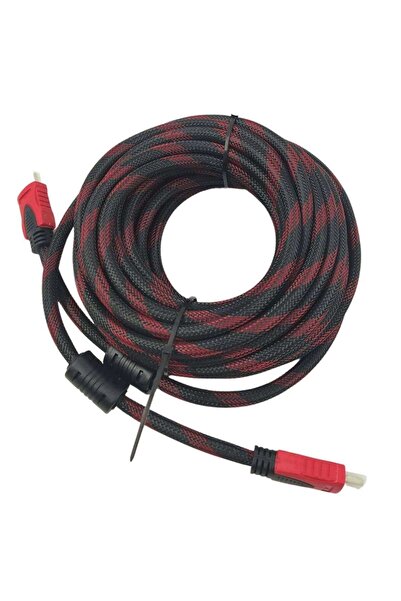 Buffer 10 mt HDMI Uyumlu Kablosu Örgülü Full HD Görüntü Aktarma Kablosu -Bilgisayar Uydu Görüntü Ses