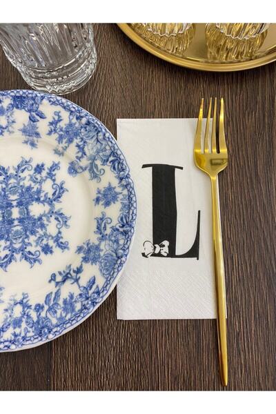 busrasdesign منديل عرض حرف L 16 قطعة