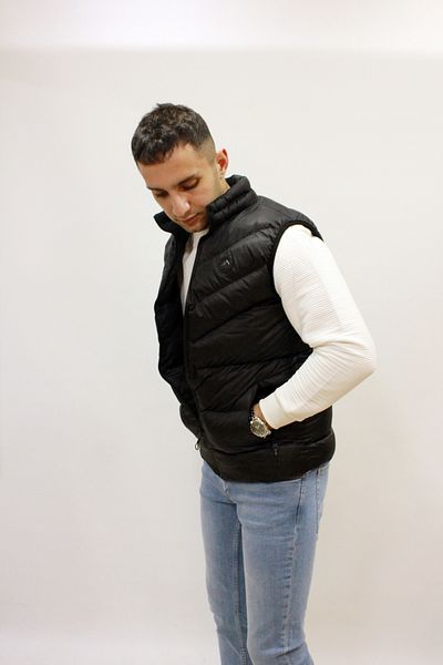 butiksinope Мъжки пухен елек Barrels 10120 с яка стойка, черен