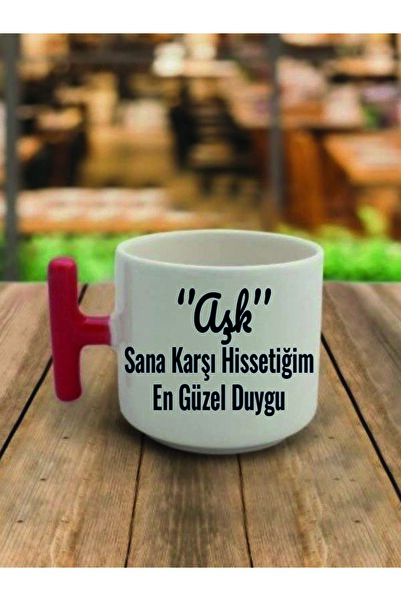 lili hediyelik كوب سيراميك هدية للحبيب مكتوب عليه الحب - كوب شاي سيراميك، كوب...