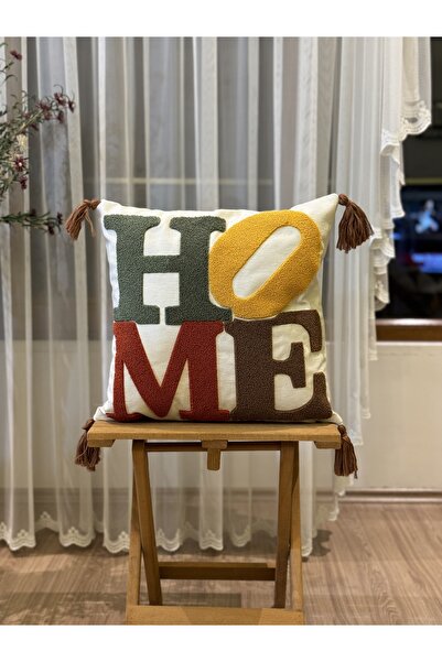 Ottoson TEKLİ PUNCH İŞLEMELİ NAKIŞLI DEKORATİF KIRLENT KILIFI