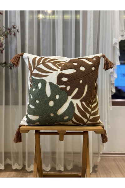 Ottoson TEKLİ PUNCH İŞLEMELİ NAKIŞLI DEKORATİF KIRLENT KILIFI