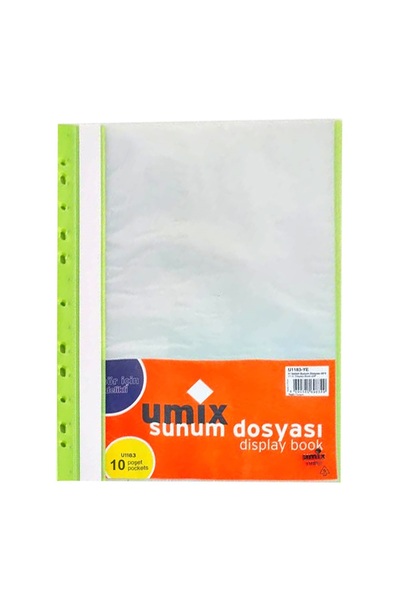 Umix Delikli Sunum Dosyası Yeşil 10lu