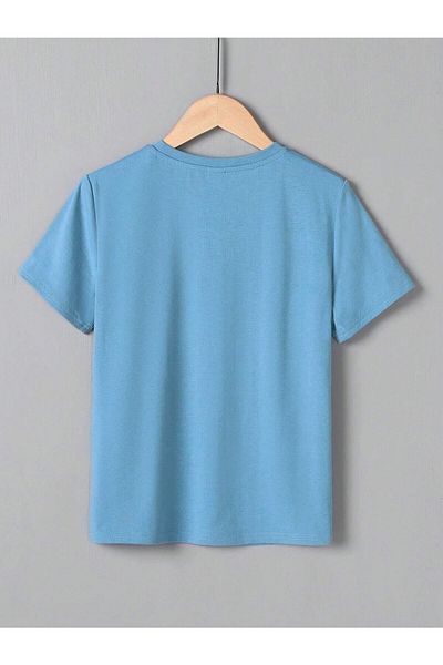 FANBOX SHOP Boy - Baby Blue, My Game Printed, Oversize Crew Neck T-Shirt