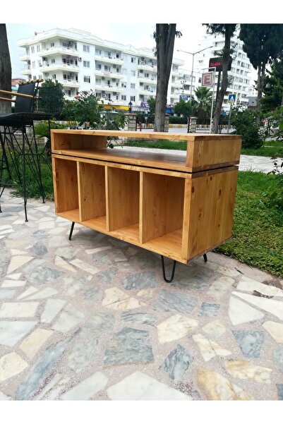 ratolye Masif Ahşap Plak ve Pikap Dolabı